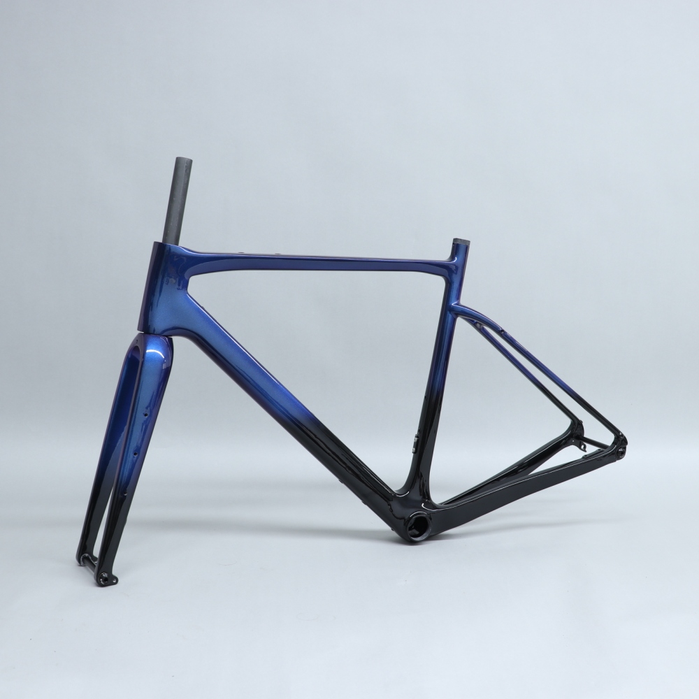 GF-002 Custom Paint Gravel Bike Frame Blue Chameleon Fading