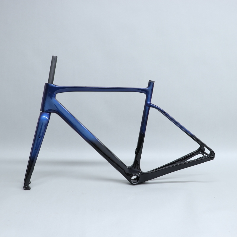 GF-002 Custom Paint Gravel Bike Frame Blue Chameleon Fading