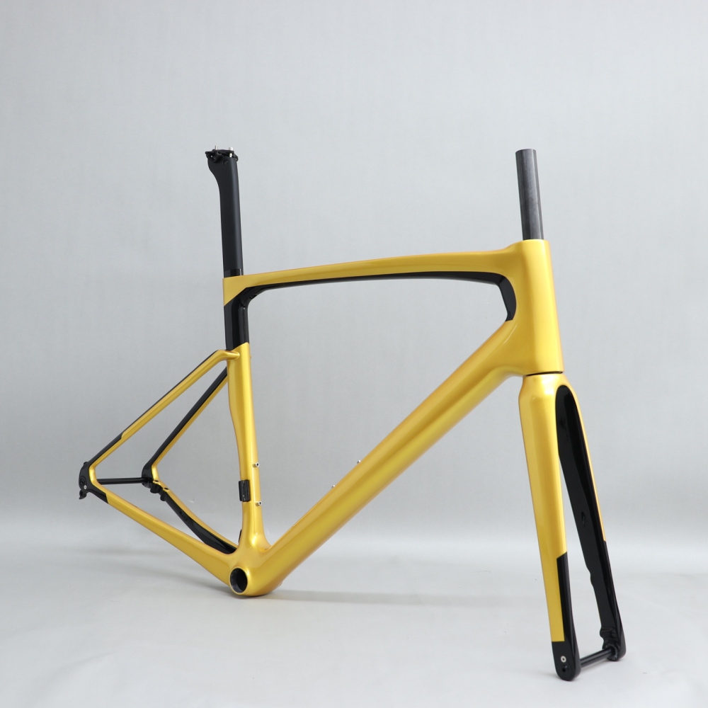 R 168 carbon road bike frame metallic gold&black Glossy Paint