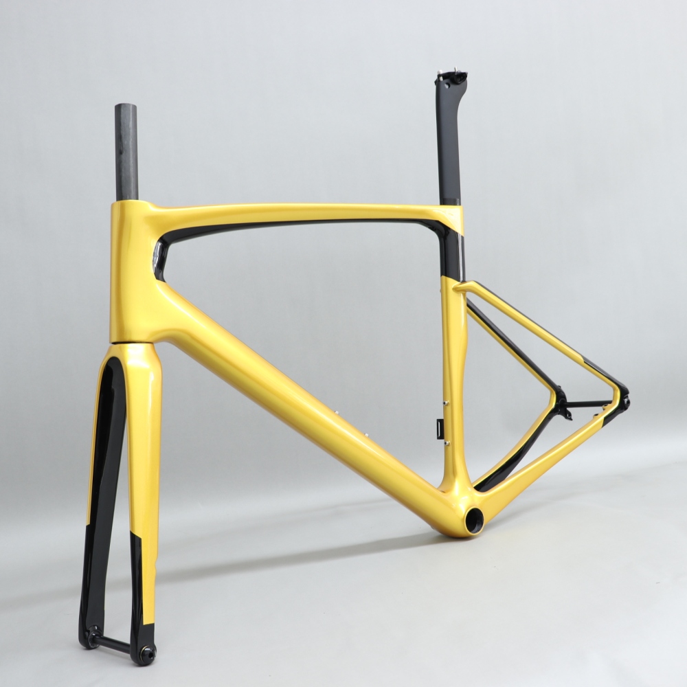 R 168 carbon road bike frame metallic gold&black Glossy Paint