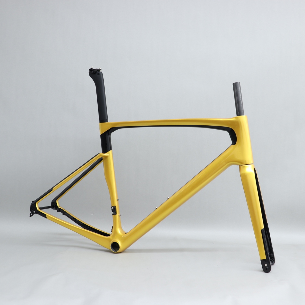 R 168 carbon road bike frame metallic gold&black Glossy Paint