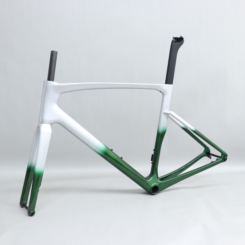 R 168 carbon road bike frame Fading Green Glossy Paint