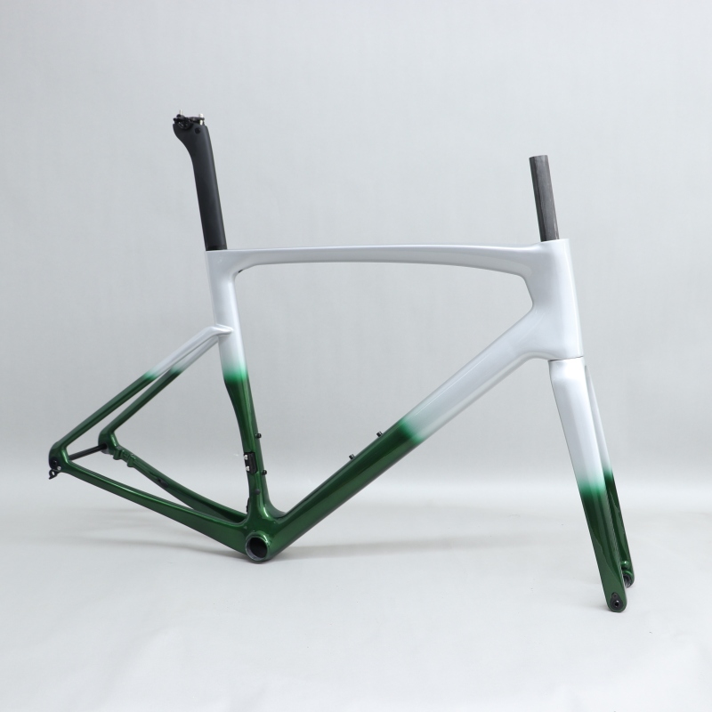 R 168 carbon road bike frame Fading Green Glossy Paint