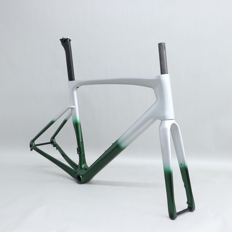 R 168 carbon road bike frame Fading Green Glossy Paint