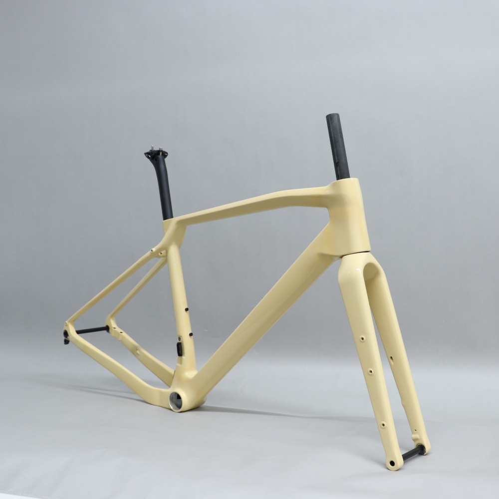 GF-003 2023 new Carbon Fiber Gravel Frameset Creamy Yellow