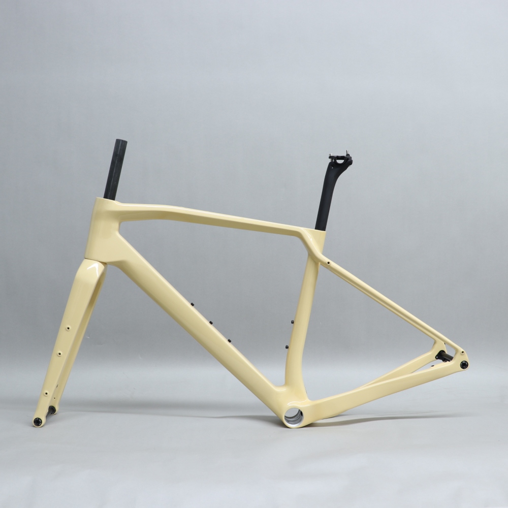 GF-003 2023 new Carbon Fiber Gravel Frameset Creamy Yellow