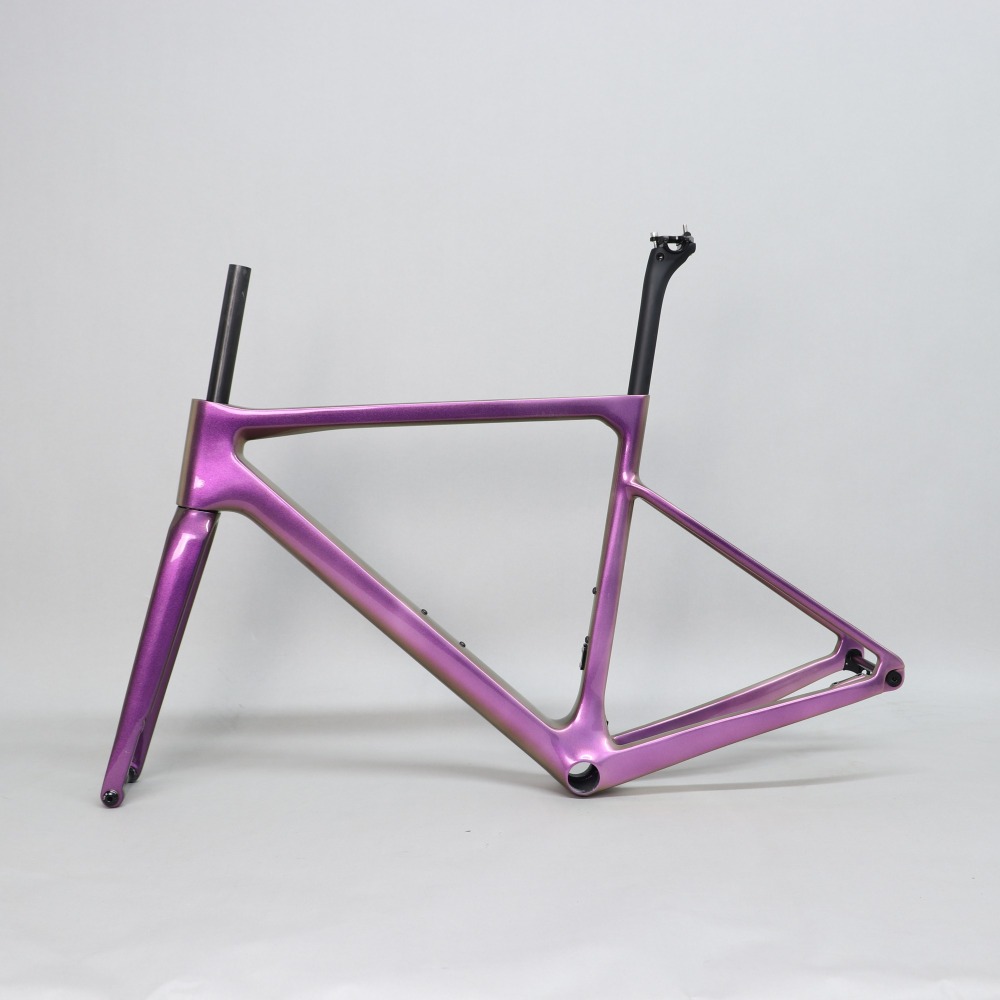 R-177 New Pink Chameleon Customzied Paint Super Light Carbon Road Frame Candy Red