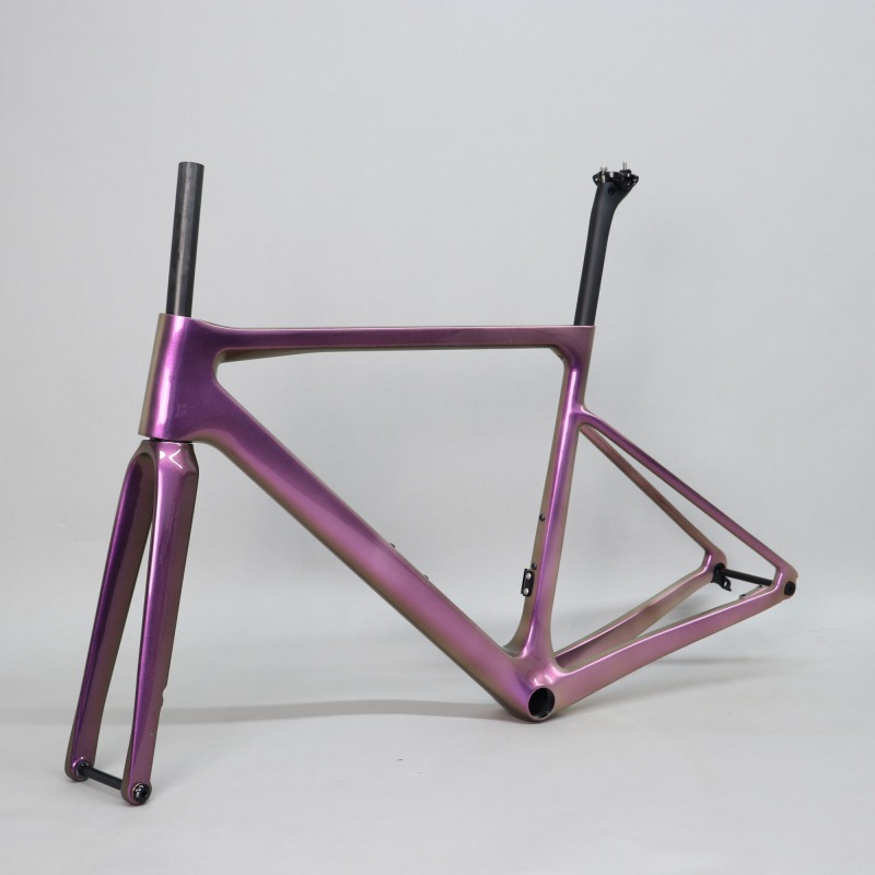 R-177 New Pink Chameleon Customzied Paint Super Light Carbon Road Frame Candy Red