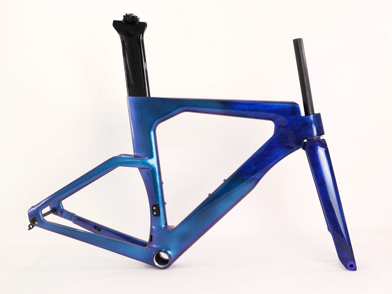 VB-TT-023 Carbon TT Frame Blue Ice Break Fading with Chameleon