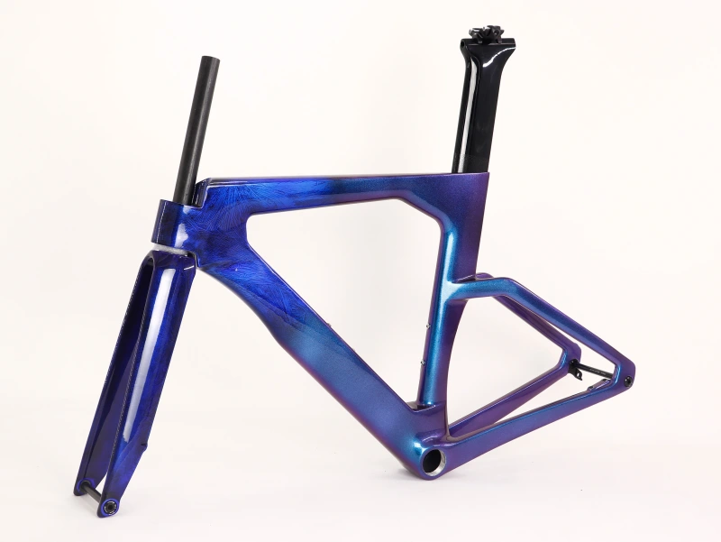 VB-TT-023 Carbon TT Frame Blue Ice Break Fading with Chameleon