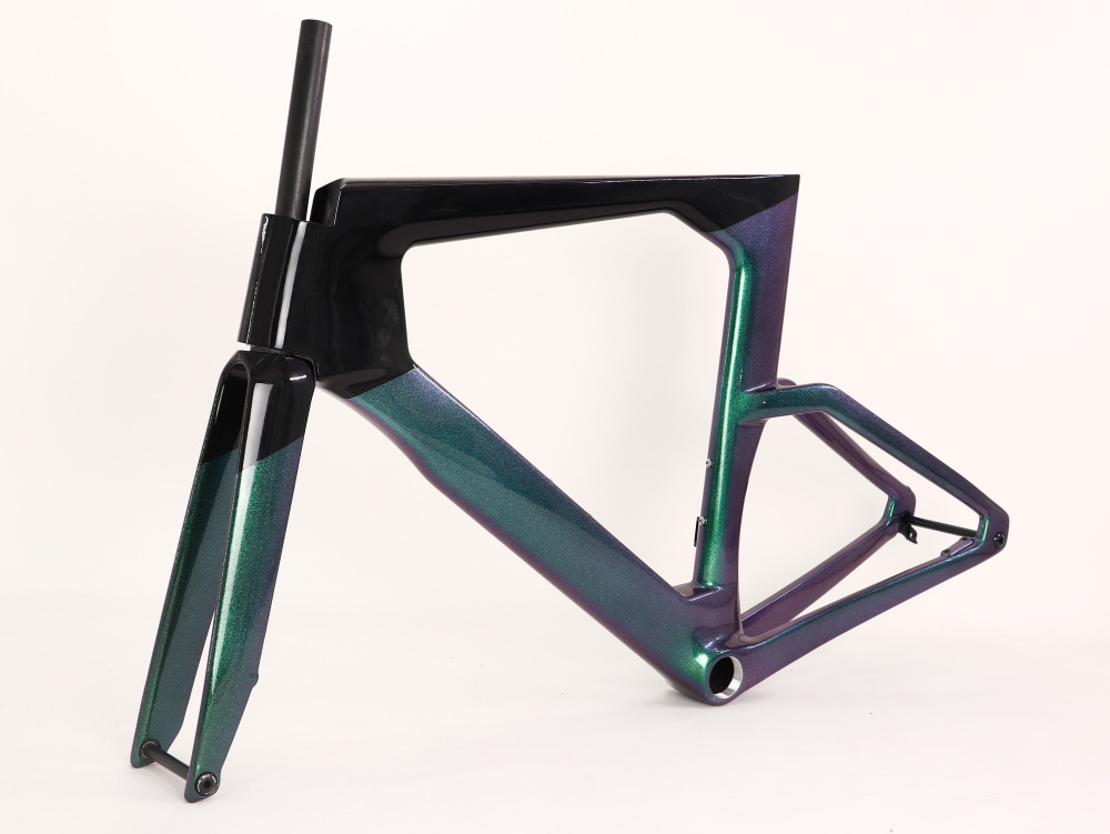 VB-TT-023 Carbon TT Frame Blue Ice Break Fading with Chameleon