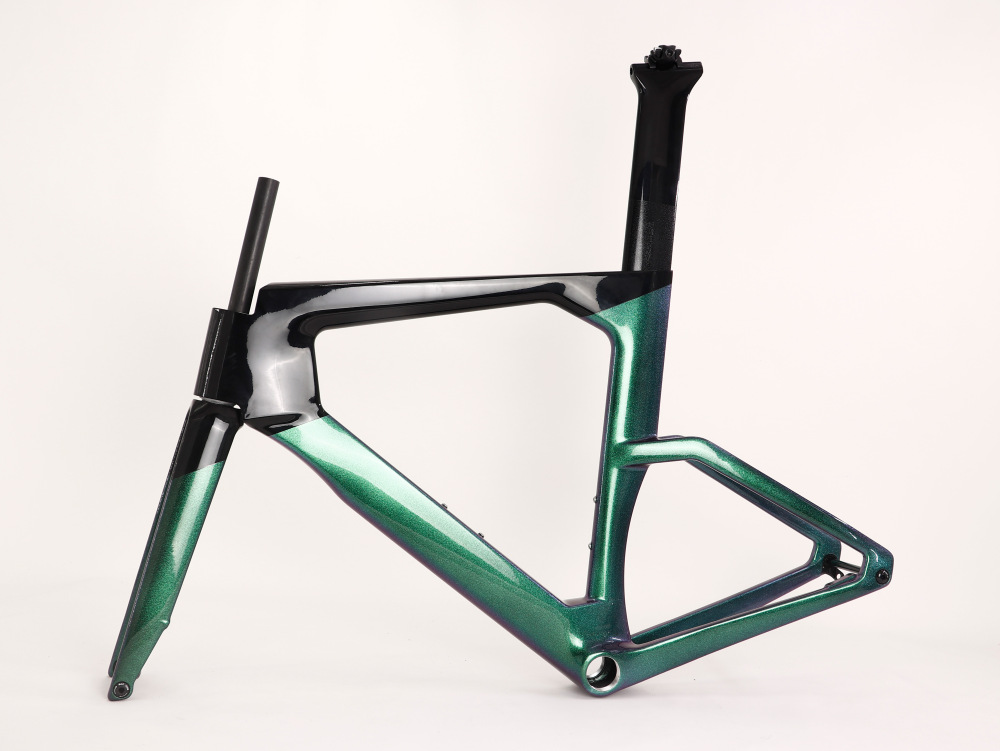 VB-TT-023 Carbon TT Frame Blue Ice Break Fading with Chameleon