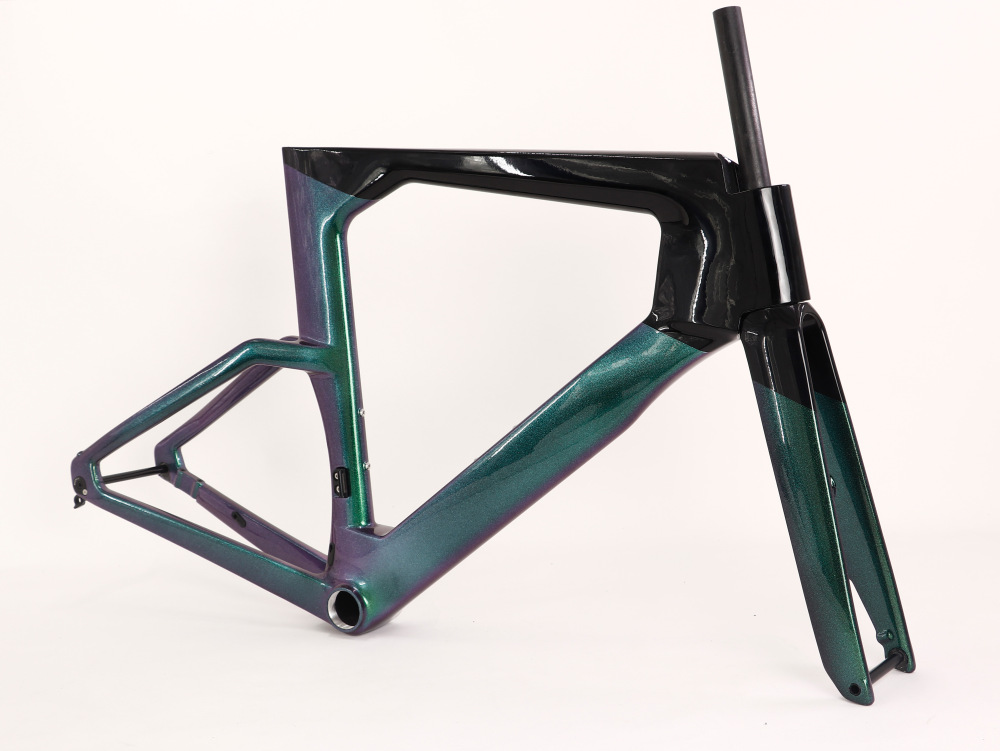 VB-TT-023 Carbon TT Frame Blue Ice Break Fading with Chameleon