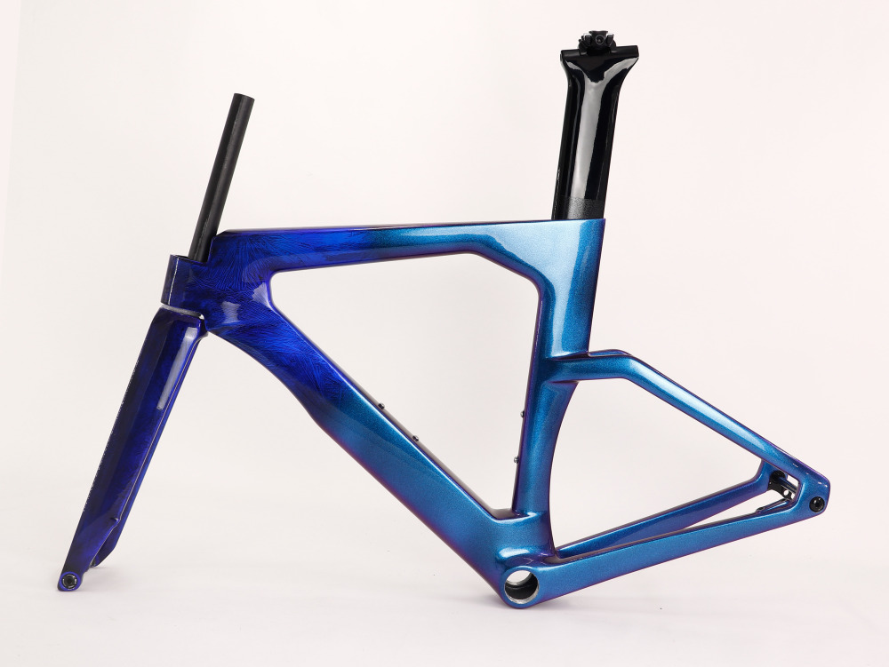 VB-TT-023 Carbon TT Frame Blue Ice Break Fading with Chameleon