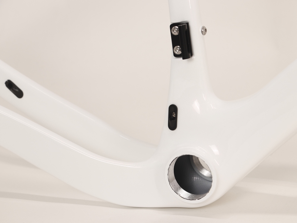 Carbon Fiber Racing Gravel Bike Frame Chameleon White