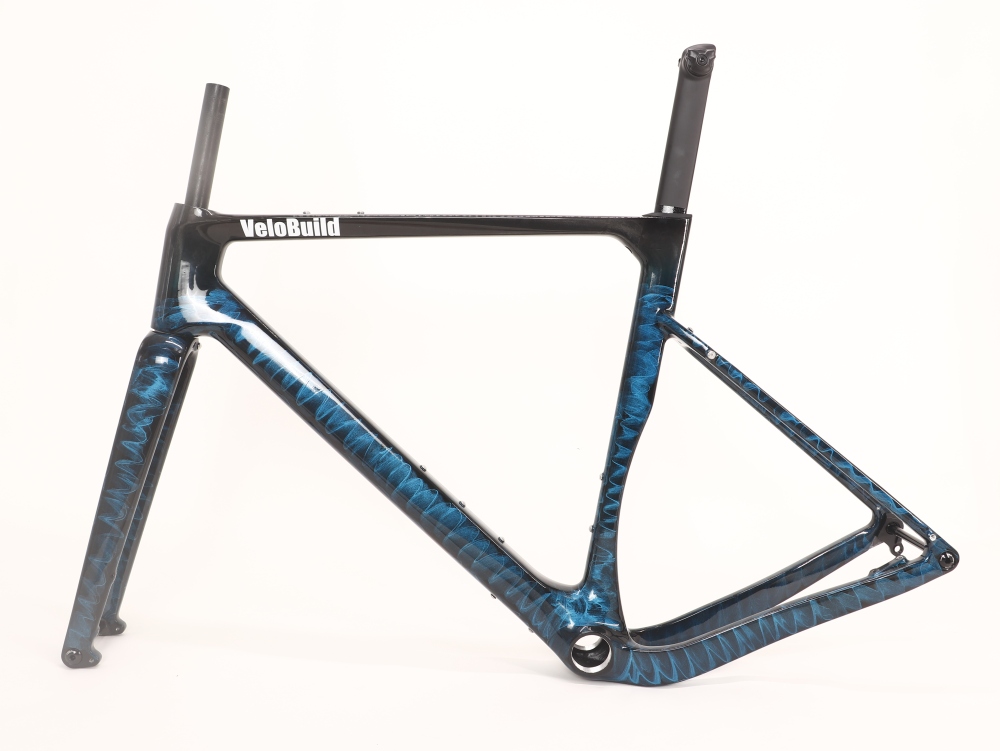 Carbon Fiber Racing Gravel Bike Frame Smoky With UD Carbon Glossy Finish