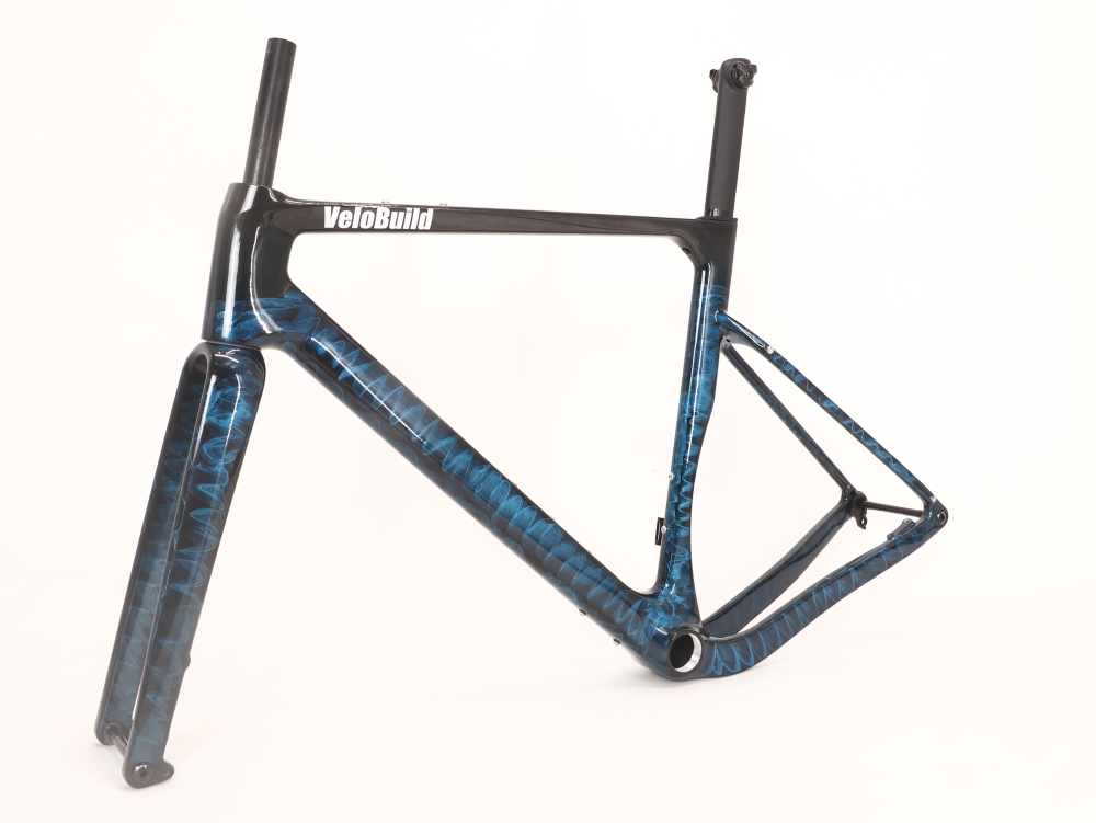 Carbon Fiber Racing Gravel Bike Frame Smoky With UD Carbon Glossy Finish