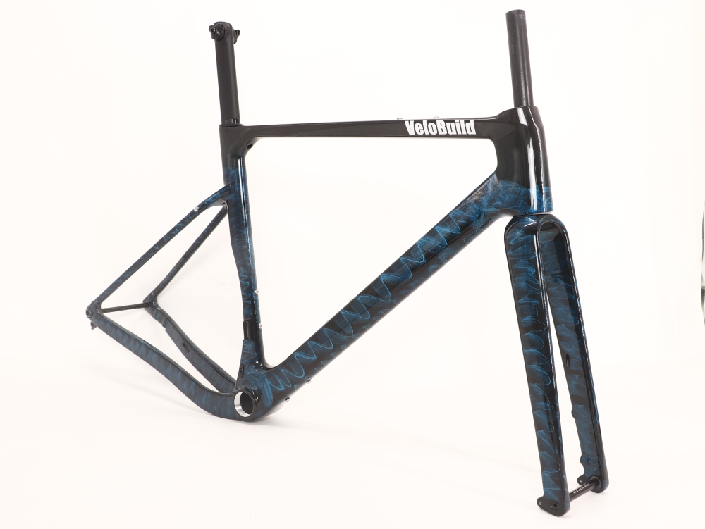 Carbon Fiber Racing Gravel Bike Frame Smoky With UD Carbon Glossy Finish