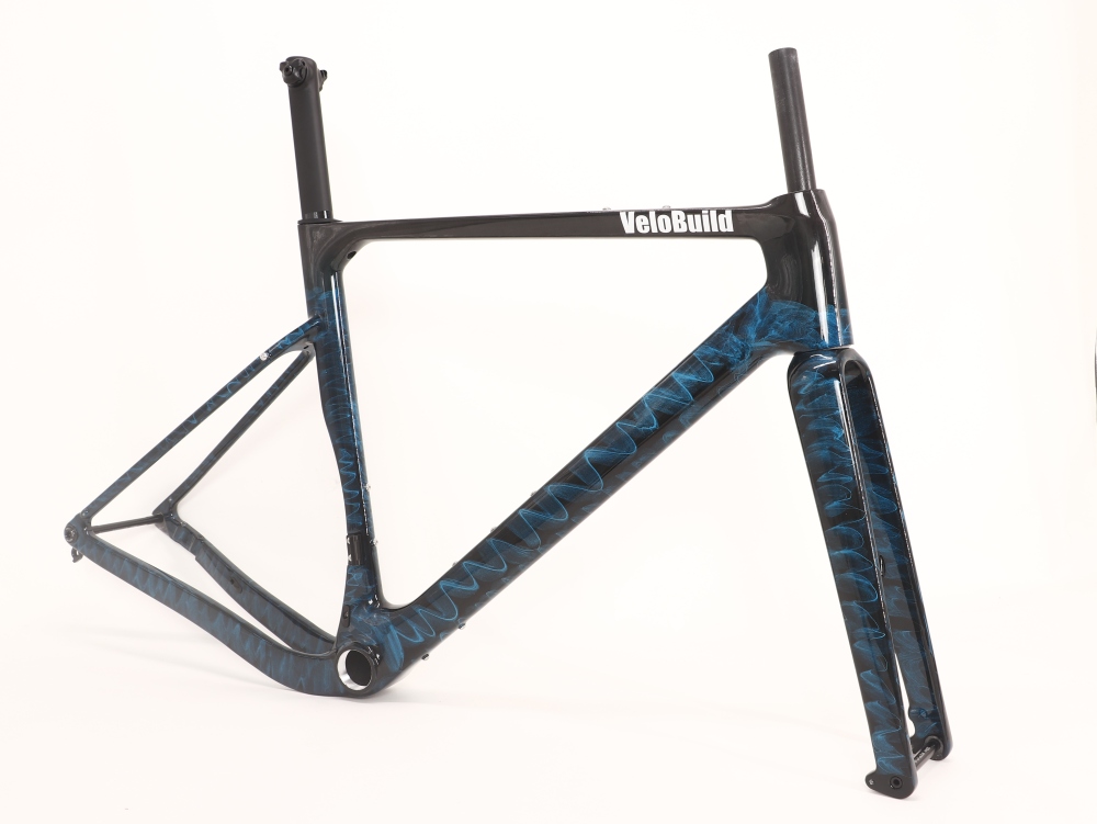 Carbon Fiber Racing Gravel Bike Frame Smoky With UD Carbon Glossy Finish