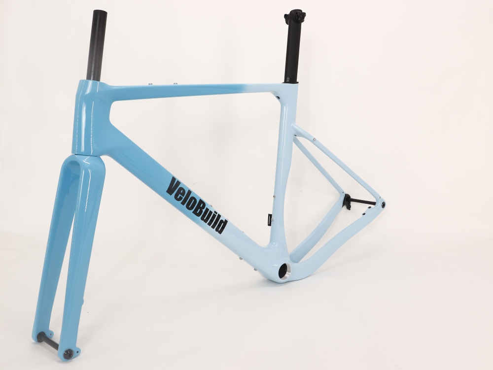 Carbon Fiber Racing Gravel Bike Frame Fading Blue