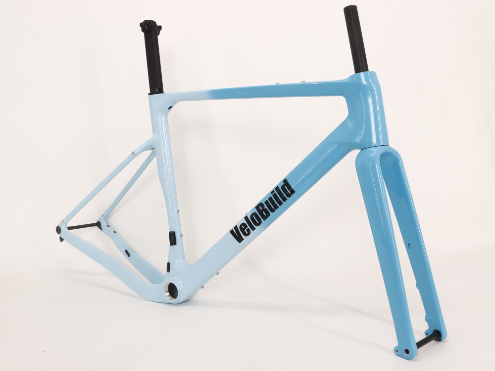Carbon Fiber Racing Gravel Bike Frame Fading Blue