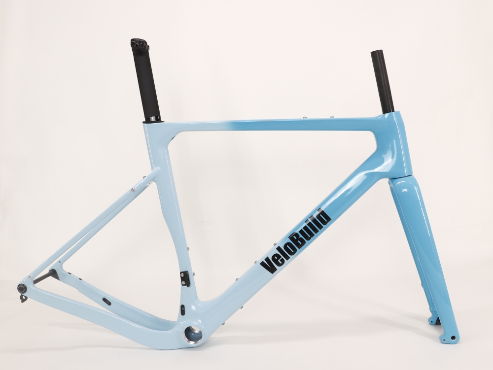 Carbon Fiber Racing Gravel Bike Frame Fading Blue