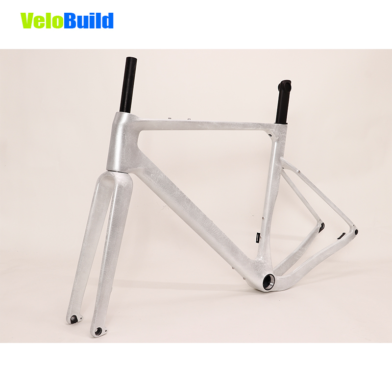 Carbon Fiber Racing Gravel Bike Frame Orange Yellow Matte Finish