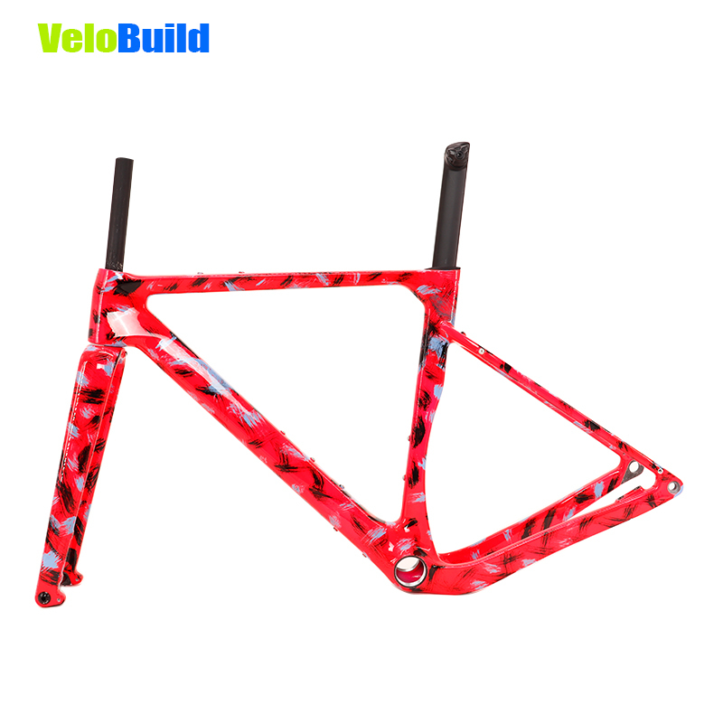 Carbon Fiber Road Racing Gravel Bike Frame Brush Paint Glossy Finish