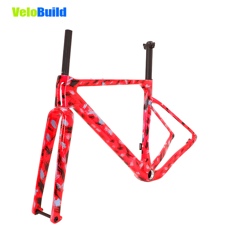 Carbon Fiber Road Racing Gravel Bike Frame Brush Paint Glossy Finish