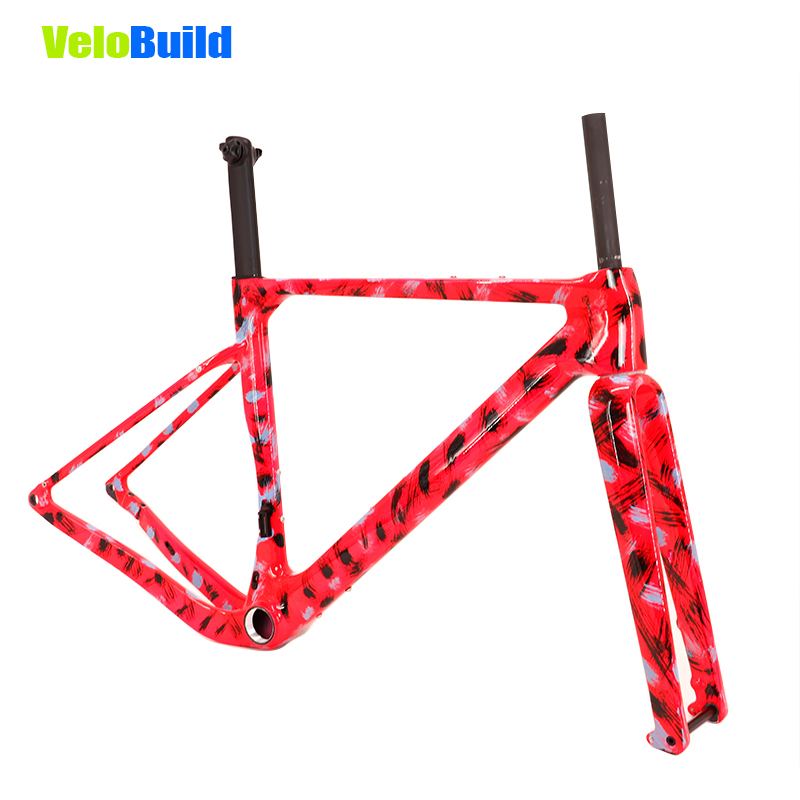 Carbon Fiber Road Racing Gravel Bike Frame Brush Paint Glossy Finish