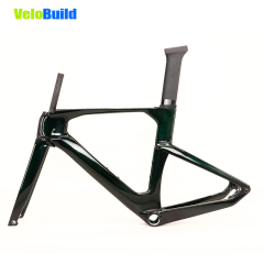 2026 VB-R-368 AeroTrace Carbon Fiber Aero Road Bike Frame Transparent Tint Green Glossy Paint