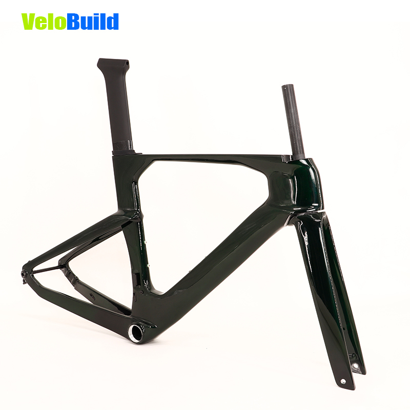 2026 VB-R-368 AeroTrace Carbon Fiber Aero Road Bike Frame Transparent Tint Green Glossy Paint