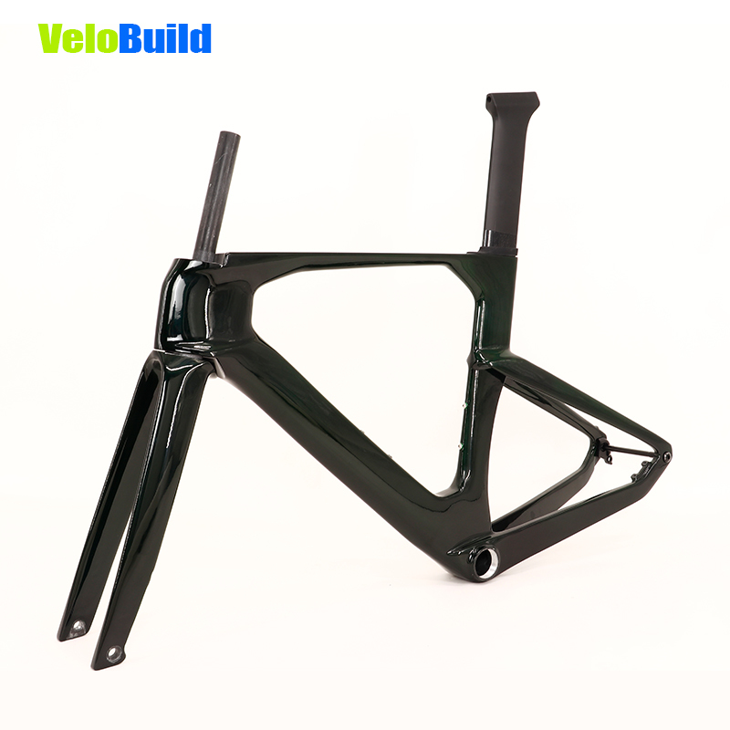 2026 VB-R-368 AeroTrace Carbon Fiber Aero Road Bike Frame Transparent Tint Green Glossy Paint