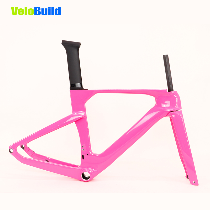 2026 VB-R-368 AeroTrace Carbon Fiber Aero Road Bike Frame Pink Glossy Paint Size S