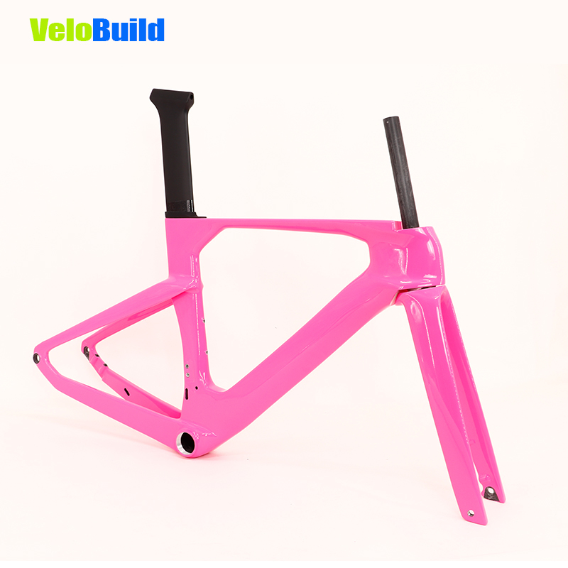 2026 VB-R-368 AeroTrace Carbon Fiber Aero Road Bike Frame Pink Glossy Paint Size S