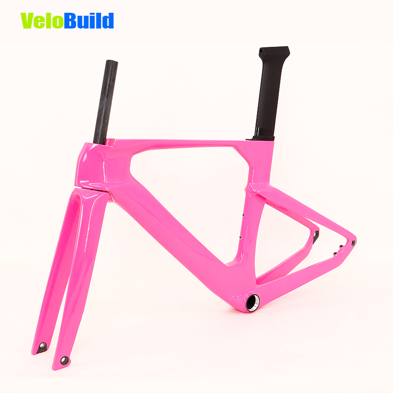 2026 VB-R-368 AeroTrace Carbon Fiber Aero Road Bike Frame Pink Glossy Paint Size S
