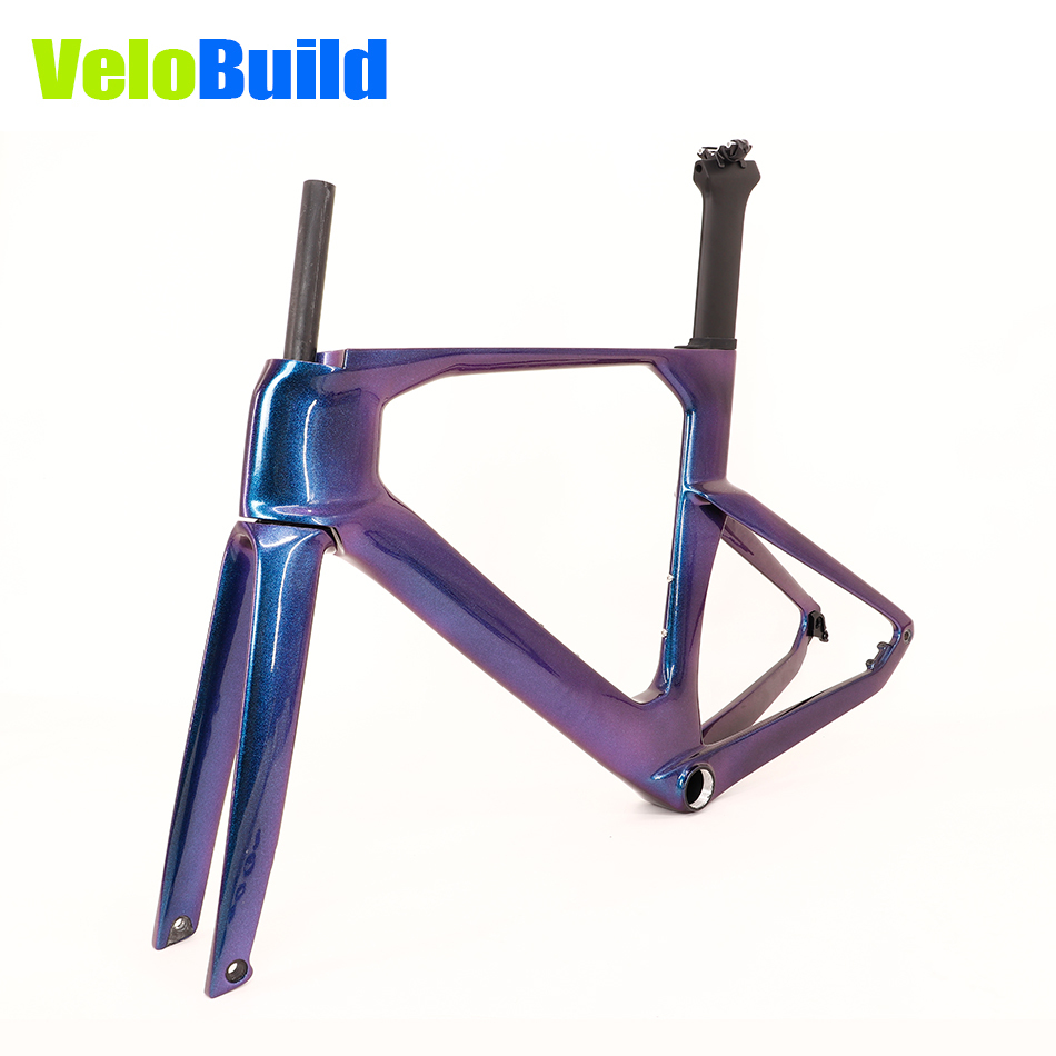 2026 VB-R-368 AeroTrace Carbon Fiber Aero Road Bike Frame Blue Chamelone Glossy Paint