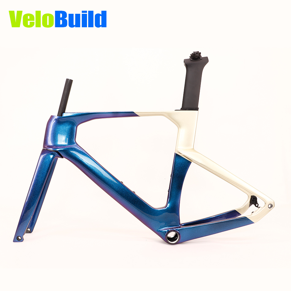 2026 VB-R-368 AeroTrace Carbon Fiber Aero Road Bike Frame Blue Chamelone Glossy Paint