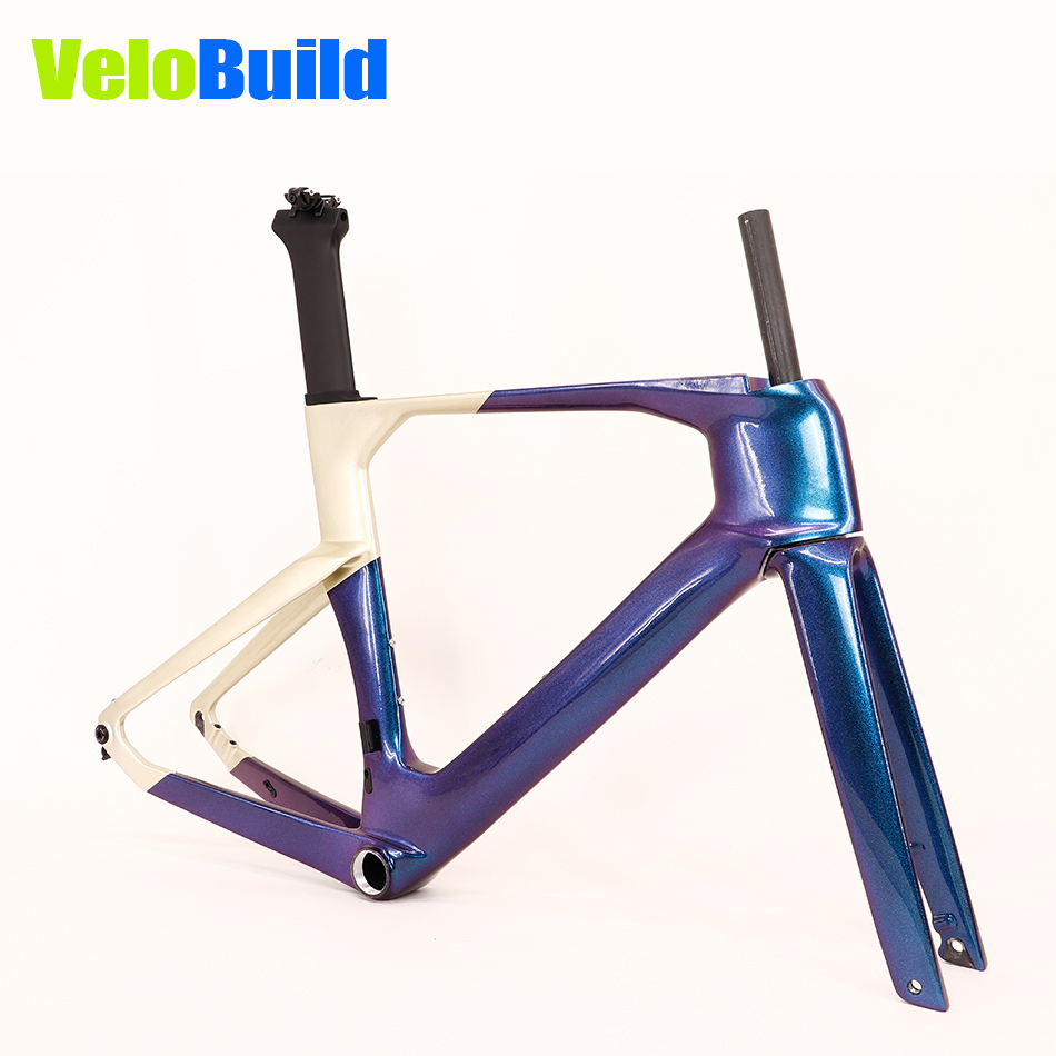 2026 VB-R-368 AeroTrace Carbon Fiber Aero Road Bike Frame Blue Chamelone Glossy Paint