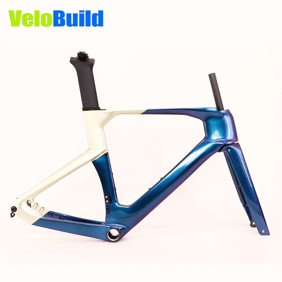 2026 VB-R-368 AeroTrace Carbon Fiber Aero Road Bike Frame Blue Chamelone Glossy Paint