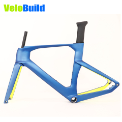 2026 VB-R-368 Carbon Fiber Aero Road Bike Frame Metallic Blue And Neon Yellow Paint