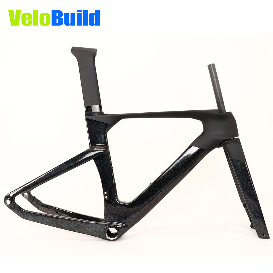 2026 VB-R-368 Carbon Fiber Aero Road Bike Frame Black Chameleon Glossy Paint