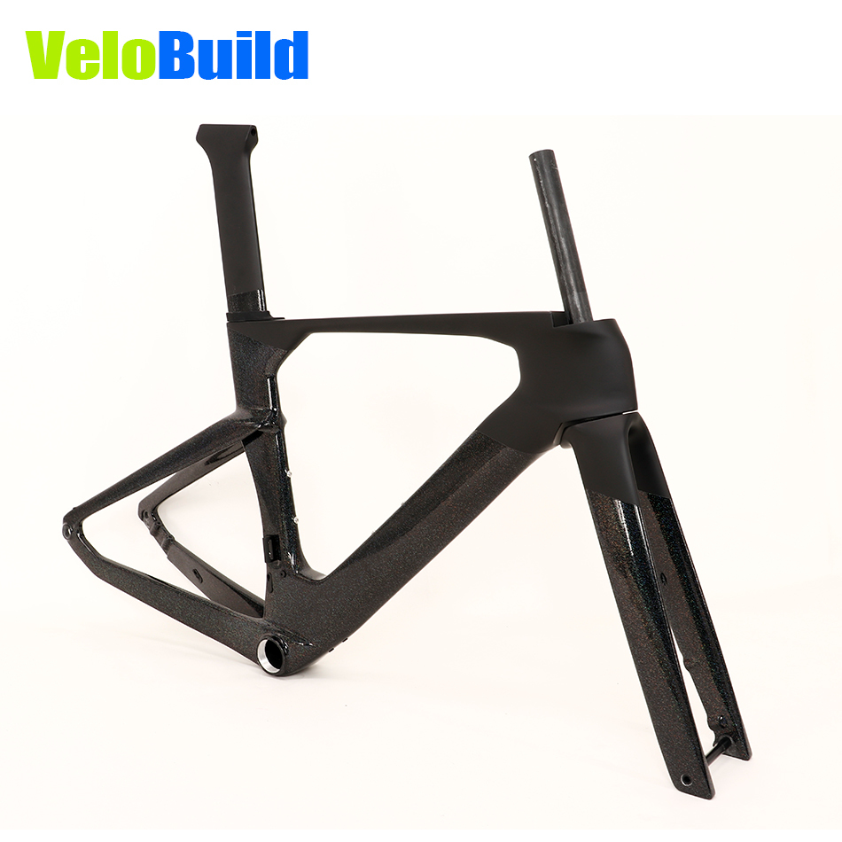 2026 VB-R-368 Carbon Fiber Aero Road Bike Frame Black Chameleon Glossy Paint