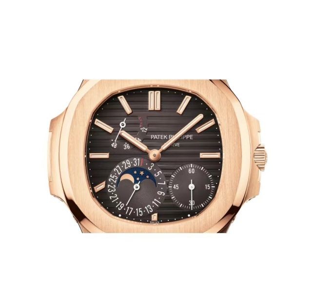 Patek Philippe Nautilus Moonphase 5712R-001 Noob Factory Rose Gold &amp; Diamond Black Dial