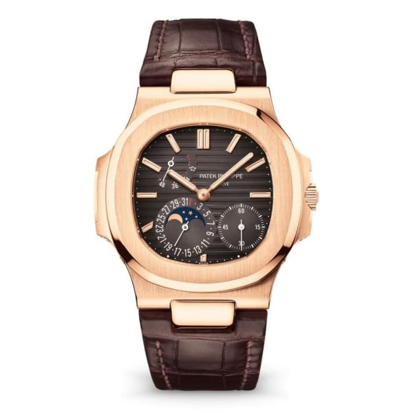 Patek Philippe Nautilus Moonphase 5712R-001 Noob Factory Rose Gold &amp; Diamond Black Dial