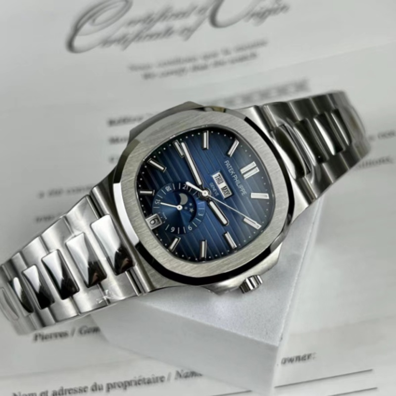 atek Philippe Nautilus Annual Calendar Moonphase 5726  Blue Dial