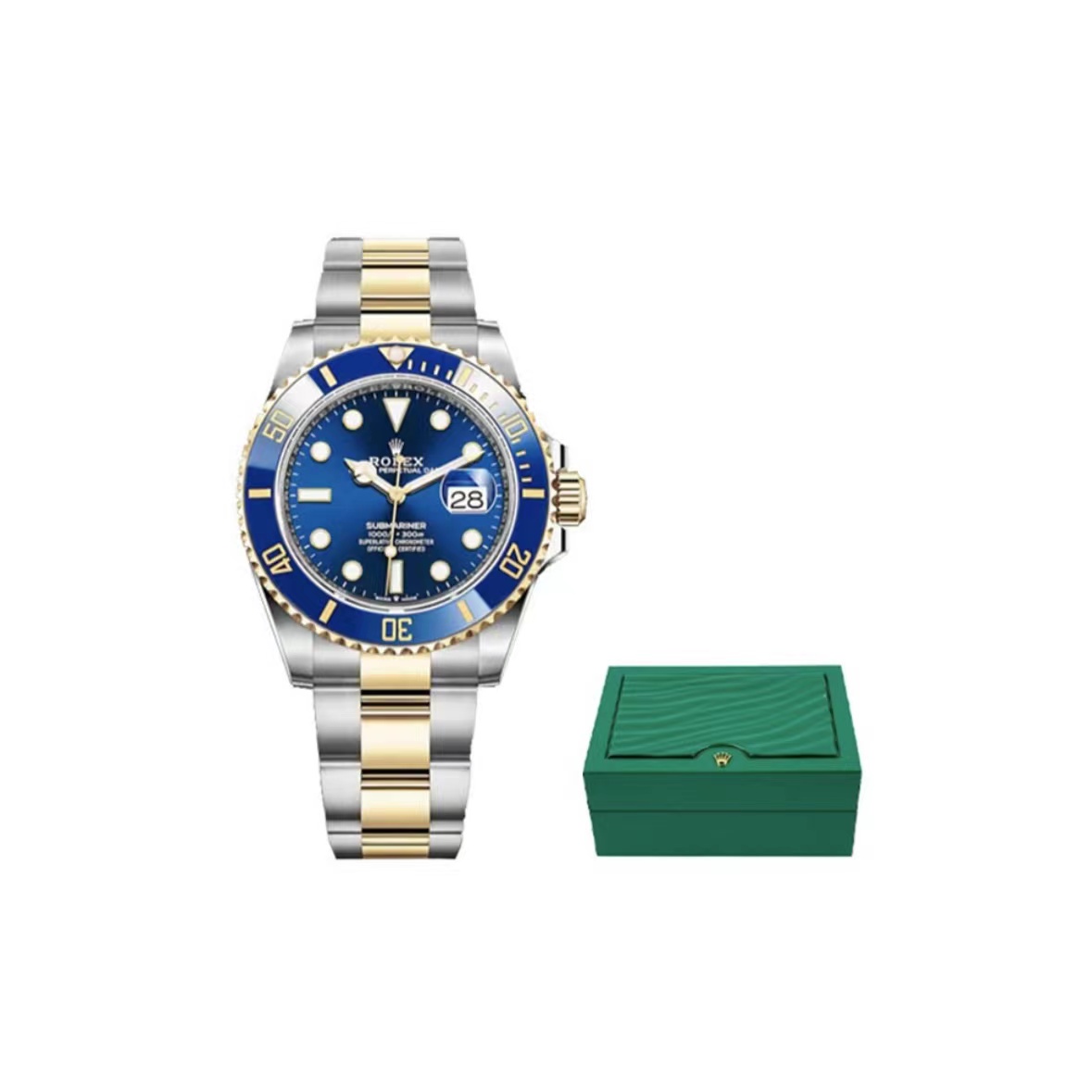 rolex submariner blue dial two tone