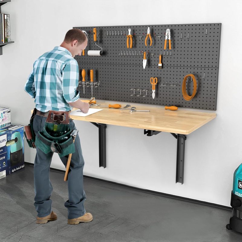 Ultrawall Folding Shelf Brackets, Heavy Duty Collapsible Shelf Bracket, 18 Inch Sturdy Table Brackets, Max Load 550lb, 2Pcs
