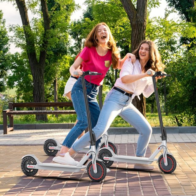MAXSHOT Electric Scooter for Adults, 8.5/10/14" Tires, 19/22Mph, 350W/500W Motor, 21-28 Miles Range, Folding E-Scooter with Dual Suspension,APP Contro