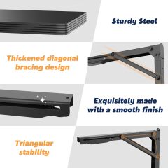 Ultrawall Folding Shelf Brackets, Heavy Duty Collapsible Shelf Bracket, 18 Inch Sturdy Table Brackets, Max Load 550lb, 2Pcs
